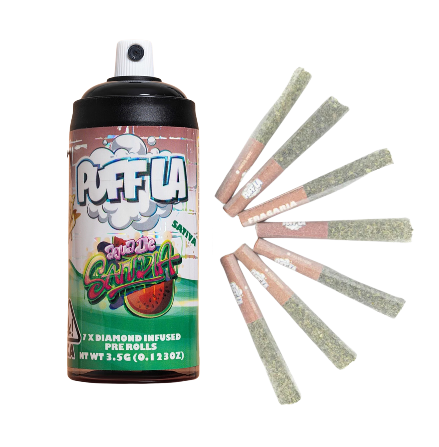PuffLa 7 Pre rolls - Diamonds infused